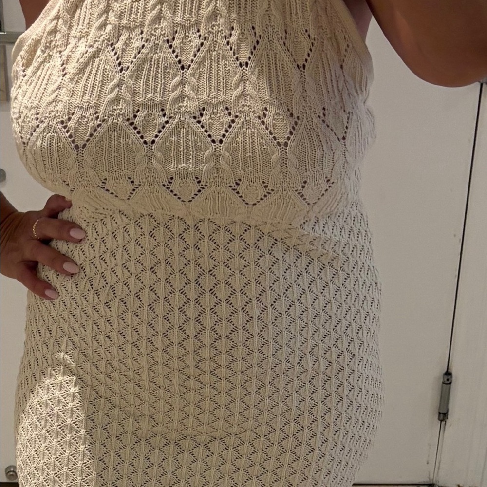 ba&sh Cream Knit Mini Dress